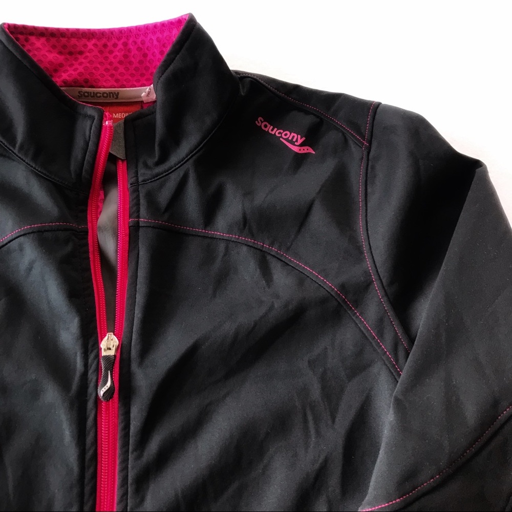 Black and Raspberry Saucony Zip-up Jacket